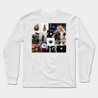 8ball aesthetic collage Long Sleeve T-Shirt